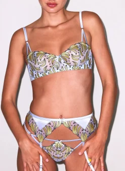 Banana Embroidery Balconette Bra