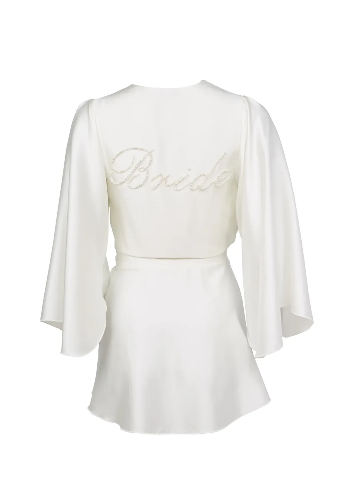 Bride Embroidered Angel Sleeve Robe