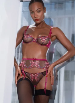 Butterfly Embroidery Balconette Bra