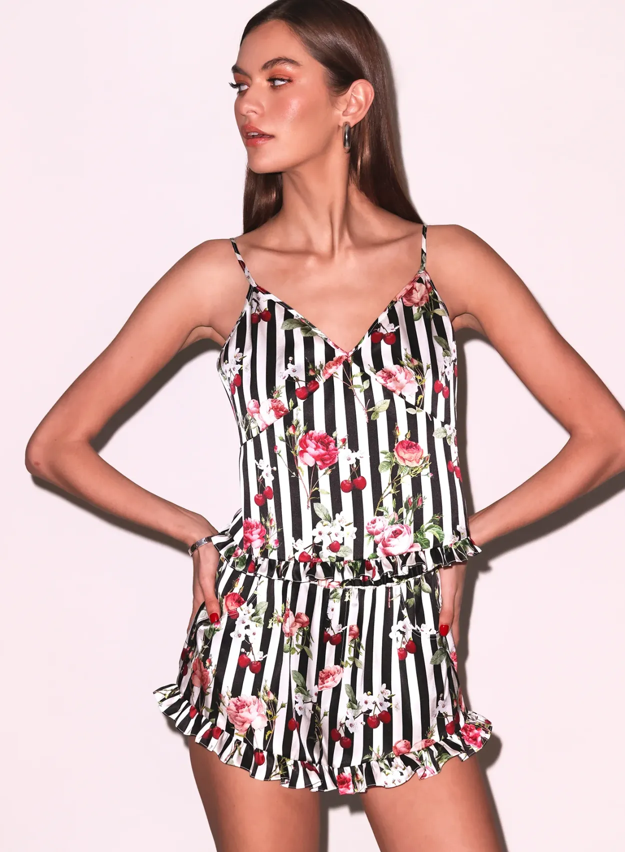 Cherry Rose Ruffle Short
