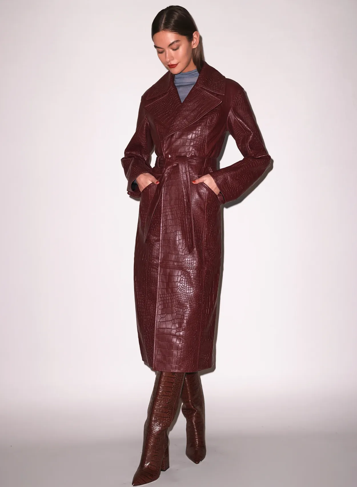 Croc Leather Trench