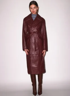 Croc Leather Trench