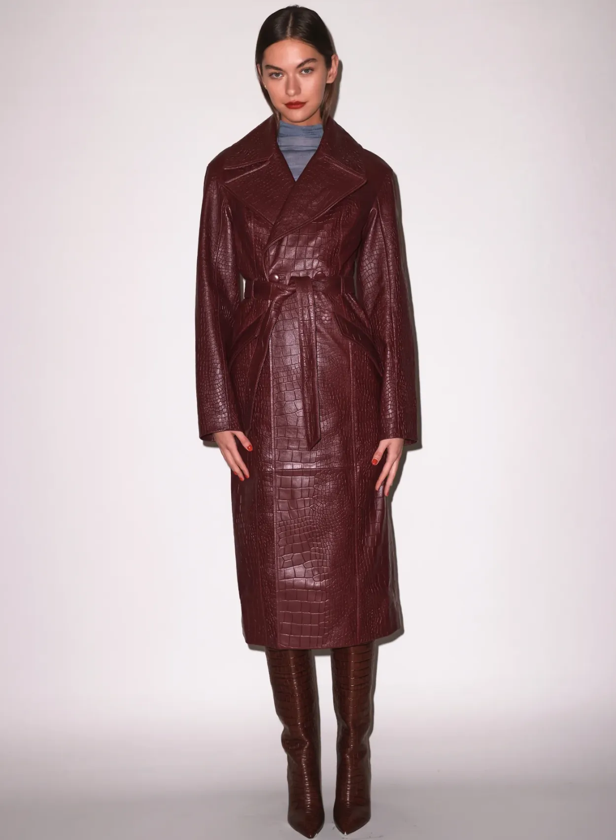 Croc Leather Trench
