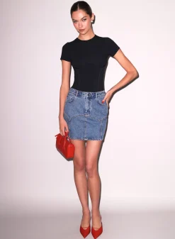 Denim Garter Skirt