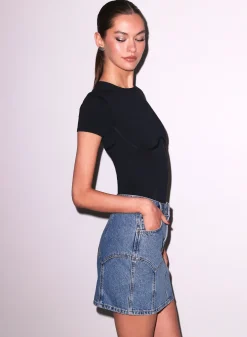 Denim Garter Skirt