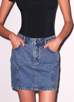 Denim Garter Skirt