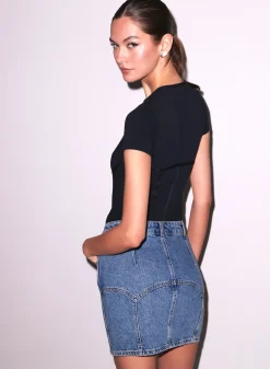 Denim Garter Skirt