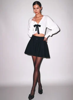 Knit Flared Mini Skirt