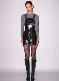 Leather Overall Dress