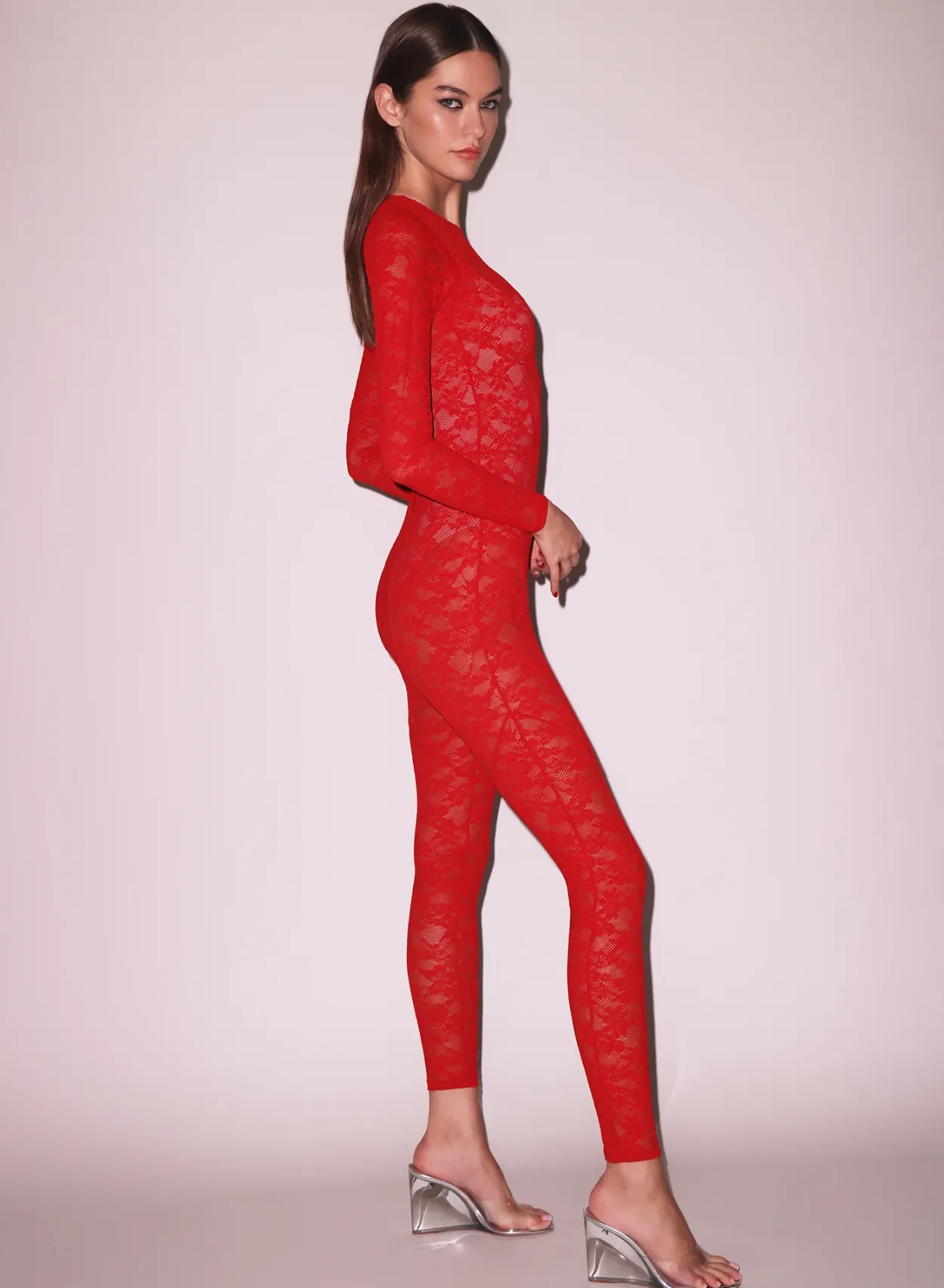 Le Stretch Lace Catsuit