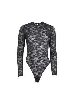 Le Stretch Lace Long Sleeve Bodysuit