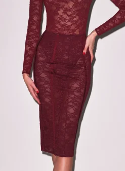 Le Stretch Lace Pencil Skirt