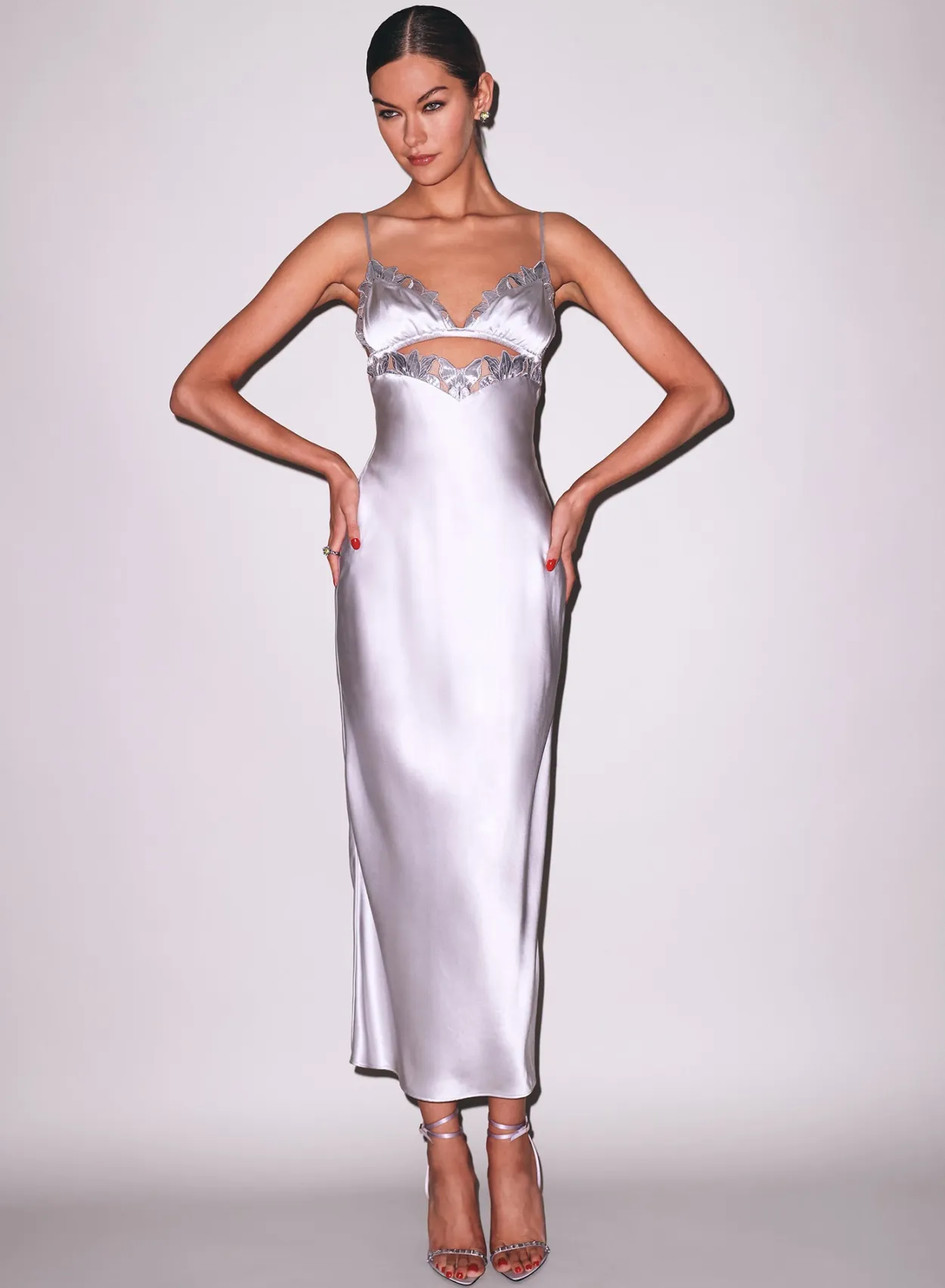 Lily Embroidery Cutout Slip
