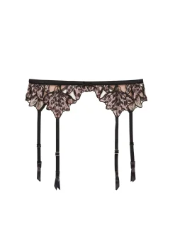 Lily Embroidery Garter Belt