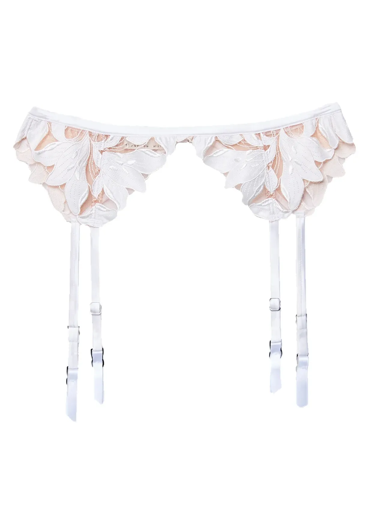 Lily Embroidery Garter Belt