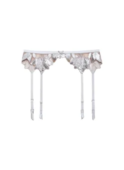 Lily Embroidery Garter Belt
