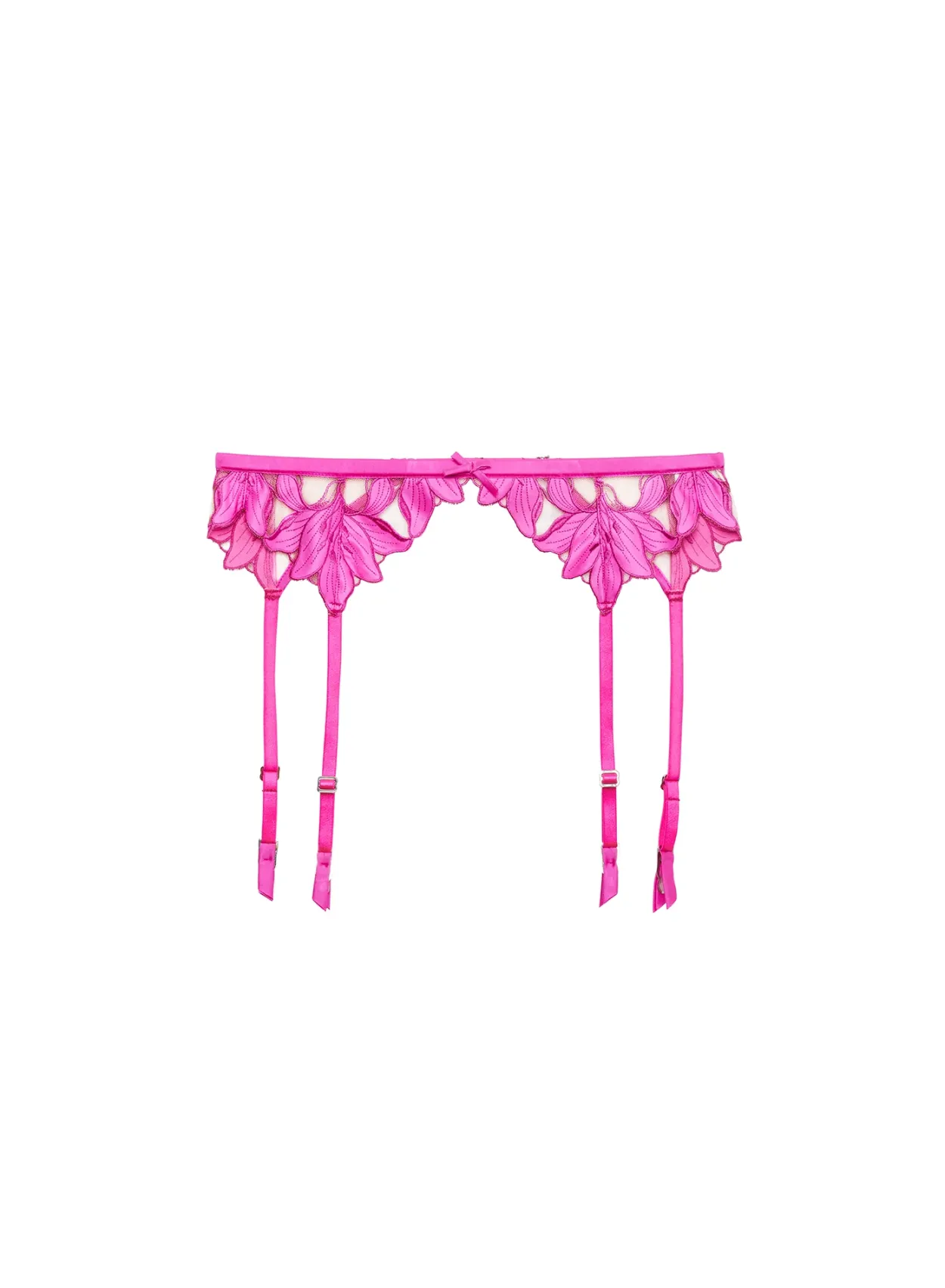 Lily Embroidery Garter Belt
