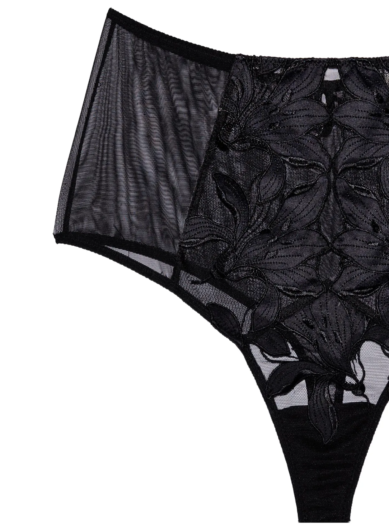 Lily Embroidery High Waist Thong