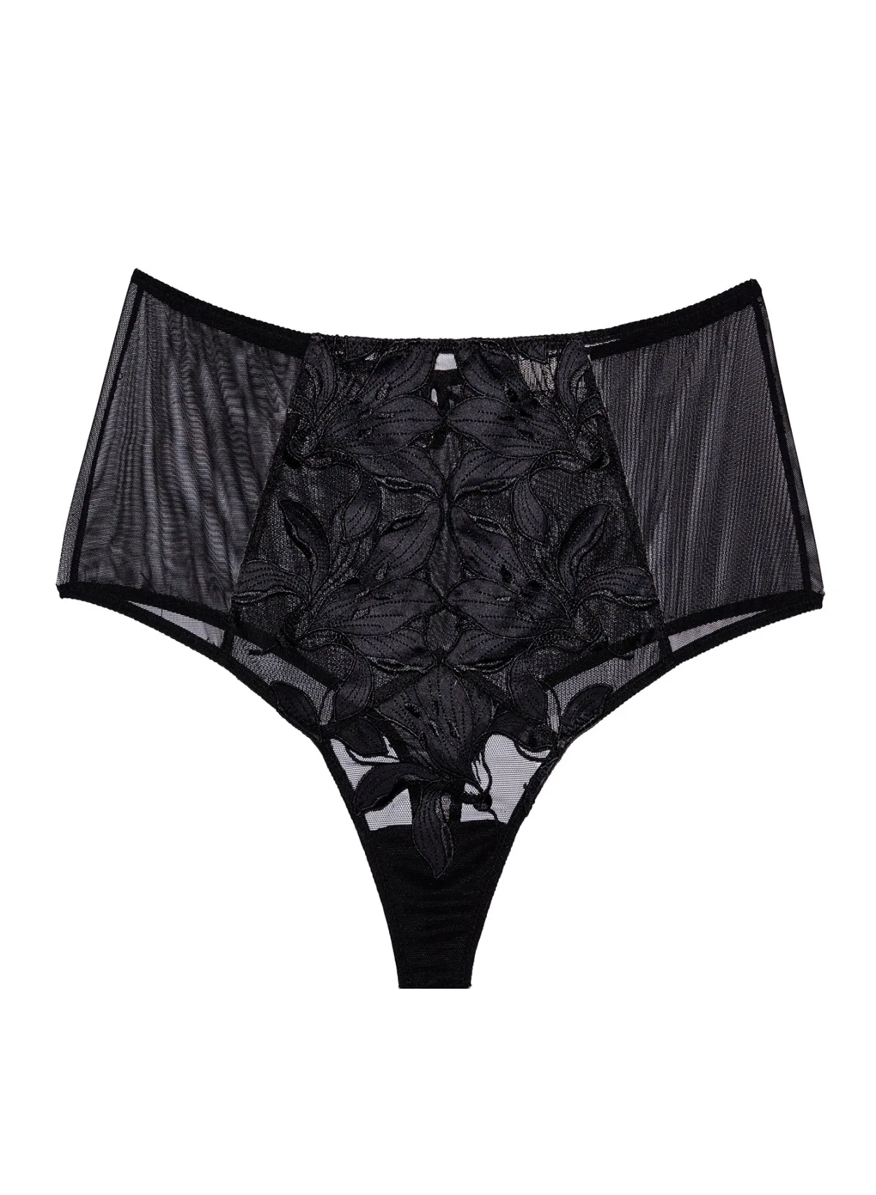 Lily Embroidery High Waist Thong