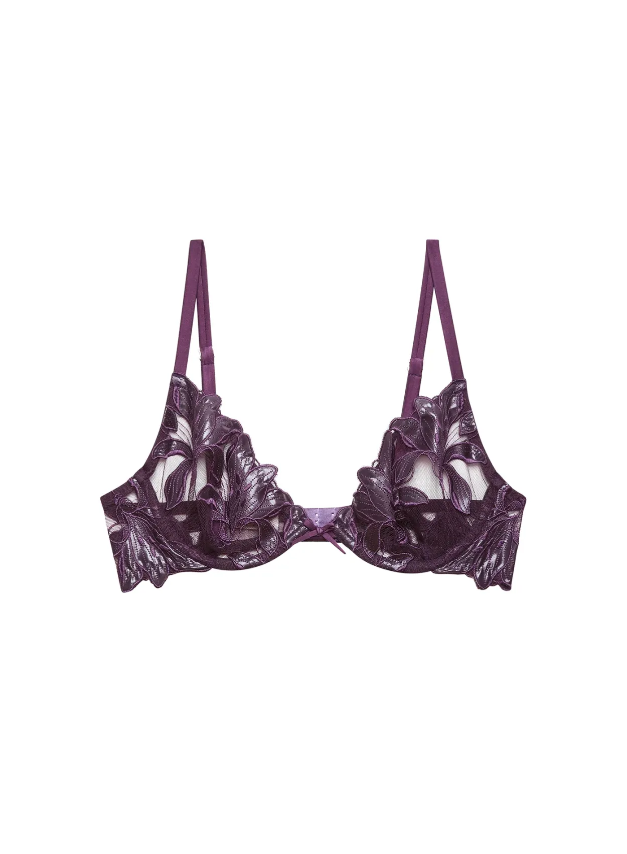 Lily Embroidery Plunge Demi Bra