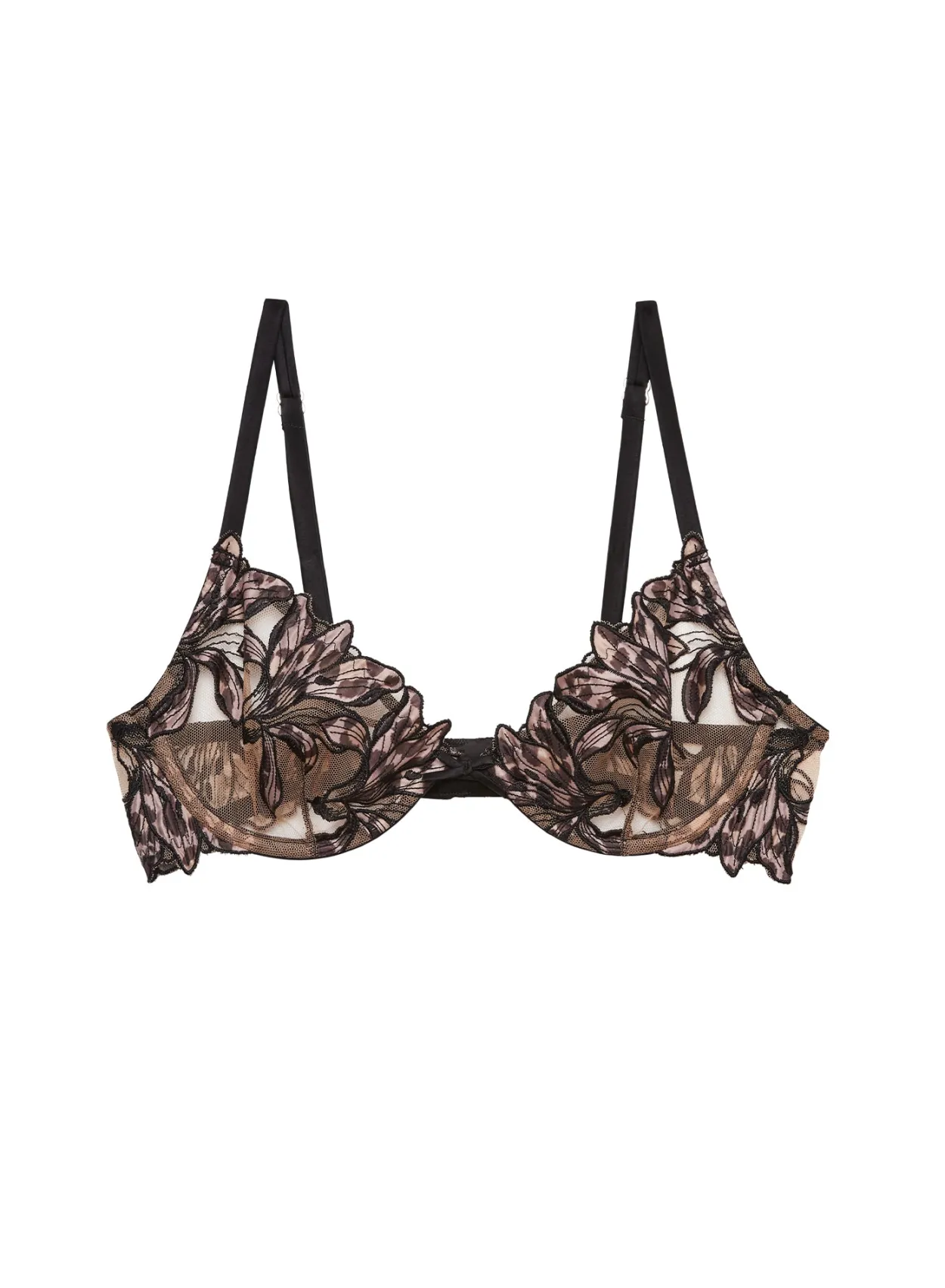 Lily Embroidery Plunge Demi Bra