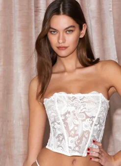 Lola Bow Embroidery Corset Top