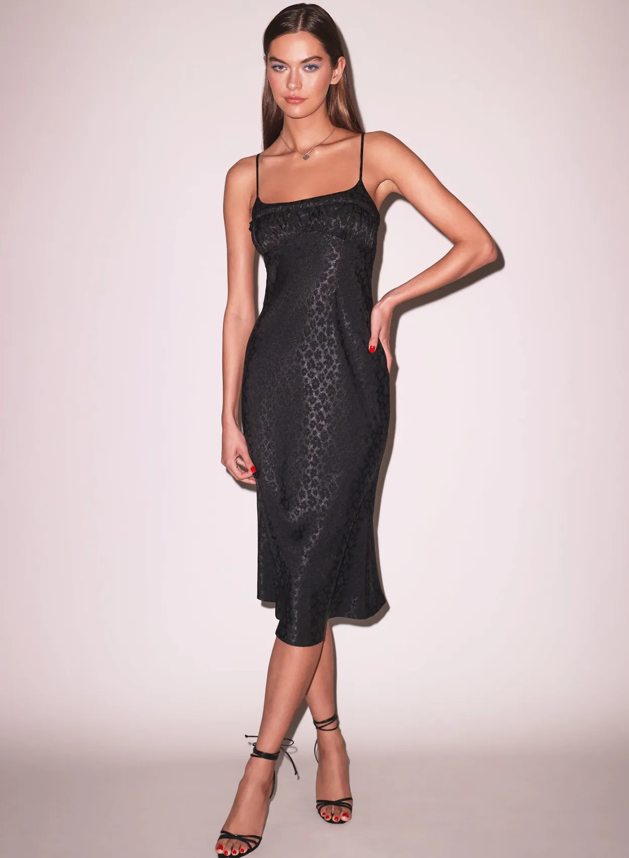 Pansy Jacquard Ruched Bust Dress