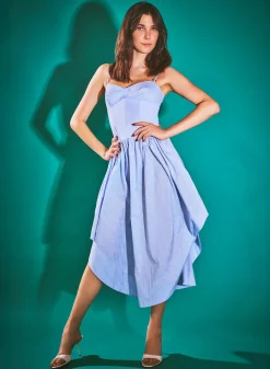 Poplin Cupped Midi Dress