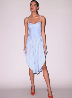 Poplin Cupped Midi Dress