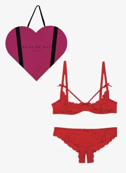 Rouge Charlotte Lace Ouvert Gift Set