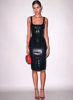 Sequin Knit Bodycon Midi Dress