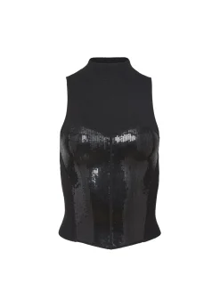 Sequin Knit Bustier Top