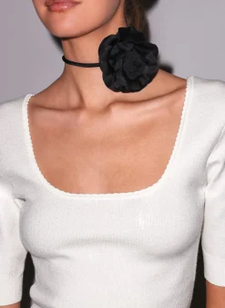 Sequin Knit Scoop Neck Top