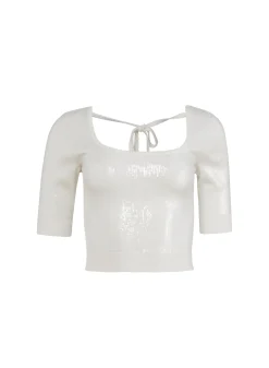 Sequin Knit Scoop Neck Top