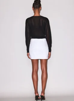 Sheer Knit V-Neck Sweater