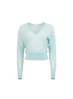 Sheer Knit V-Neck Sweater