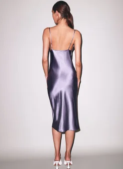 Silk Cowl Slip Dress