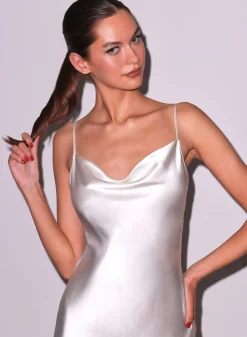 Silk Cowl Slip Dress