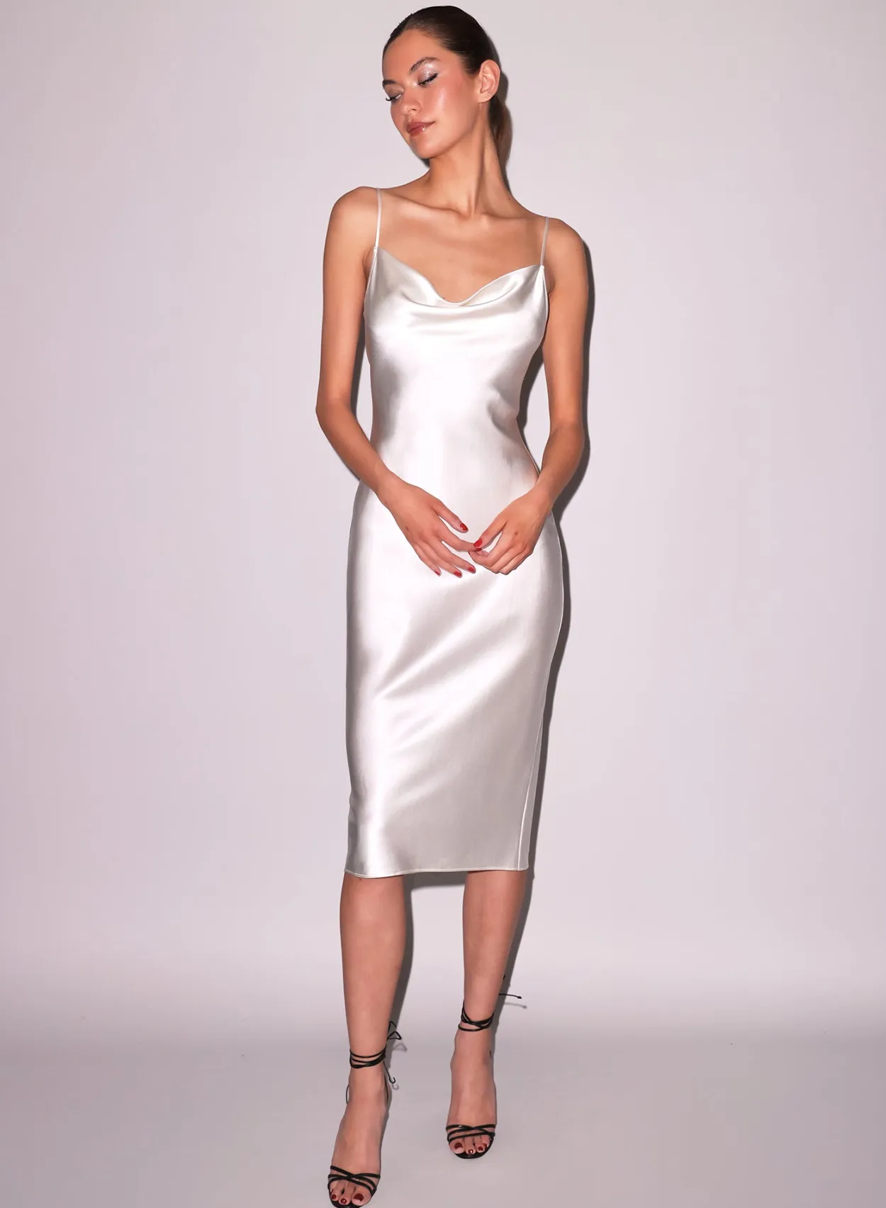Silk Cowl Slip Dress
