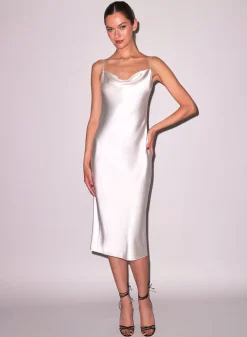 Silk Cowl Slip Dress