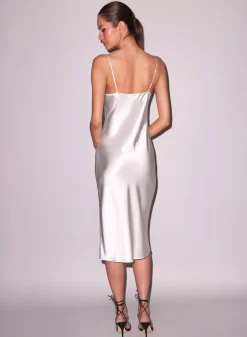 Silk Cowl Slip Dress