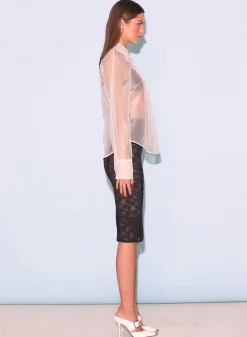 Silk Organza Button Down