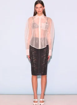 Silk Organza Button Down