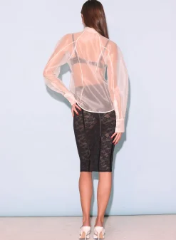 Silk Organza Button Down