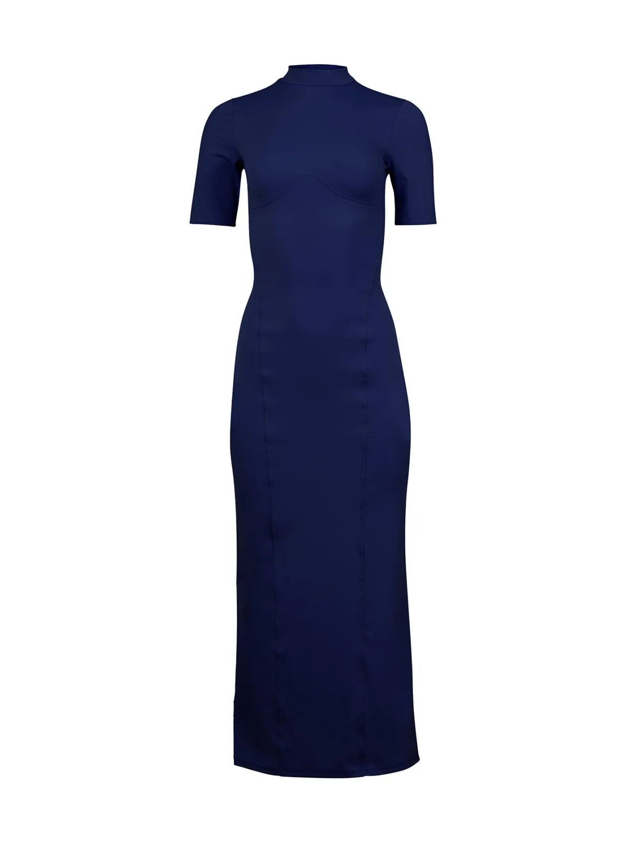 Sleek Jersey Mock Neck Dress