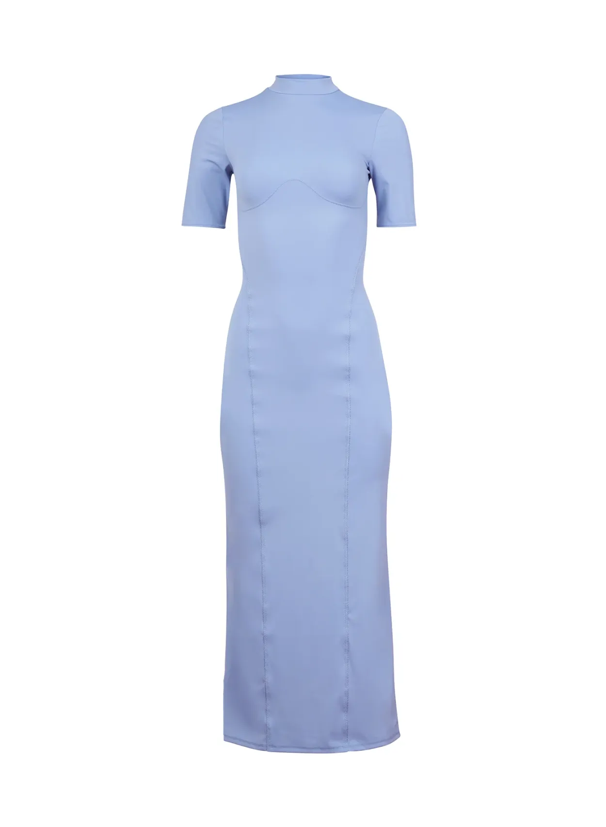 Sleek Jersey Mock Neck Dress